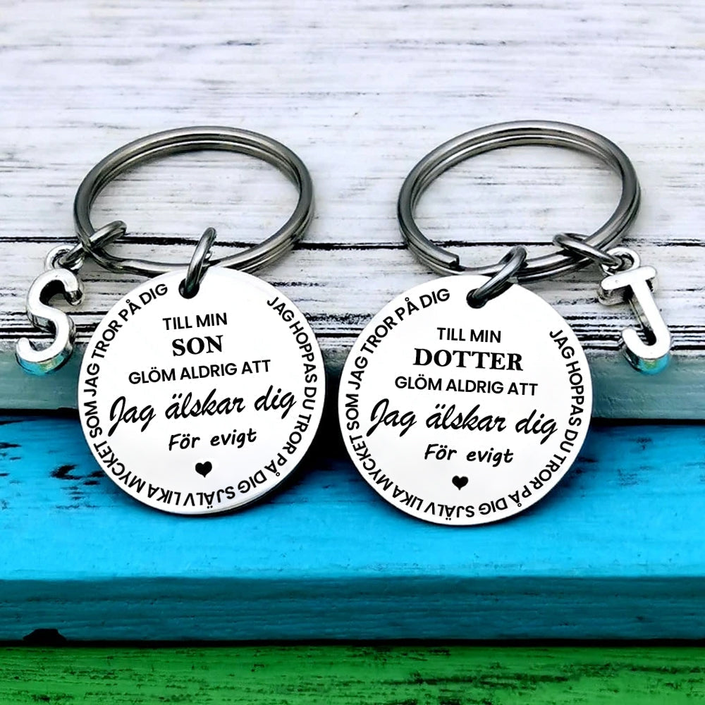 Till min Son - Dotter keychain