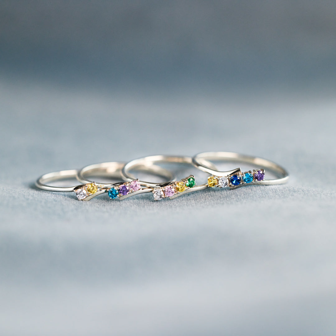 Personlig 1-6 Födelsestenar Bypass Ring