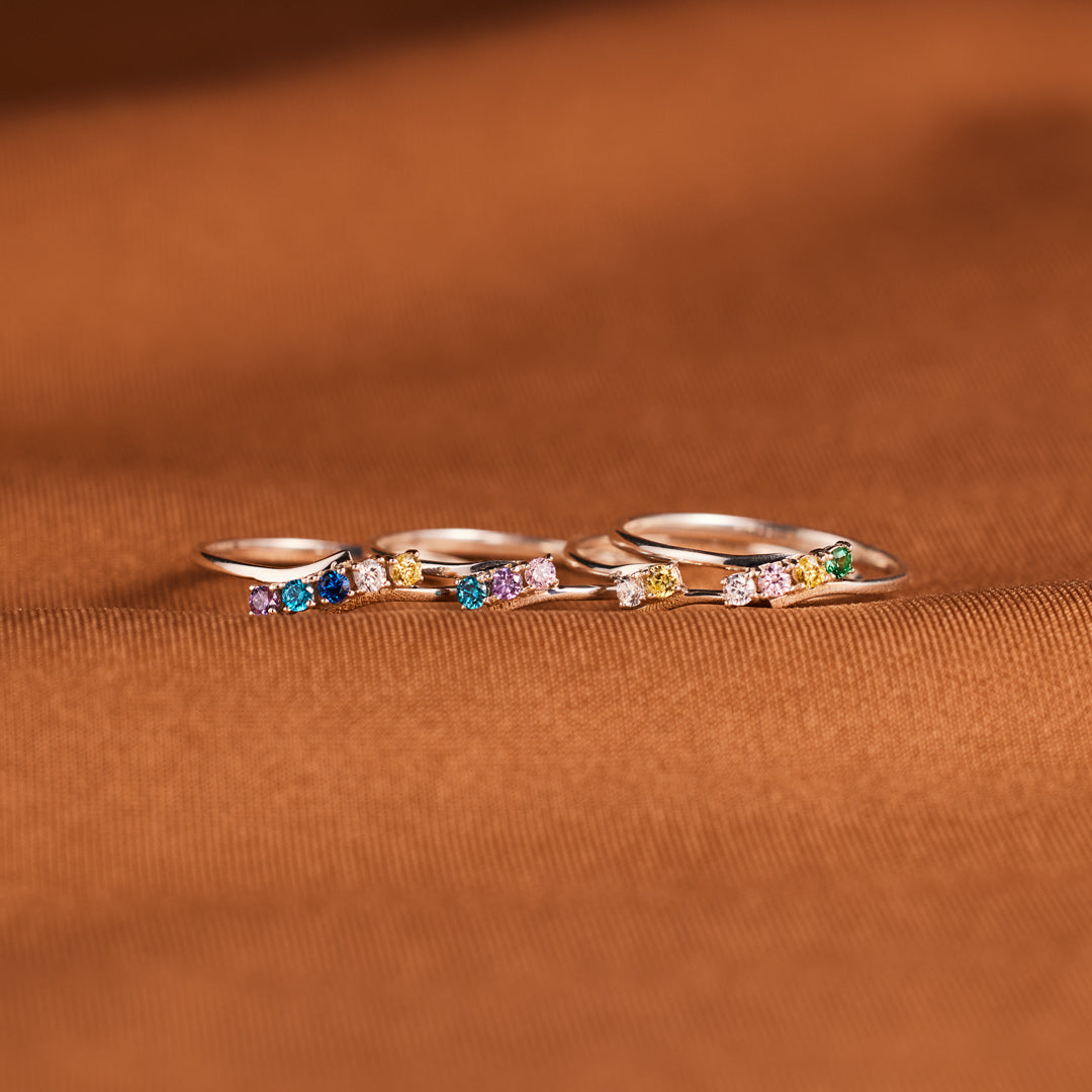 Personlig 1-6 Födelsestenar Bypass Ring