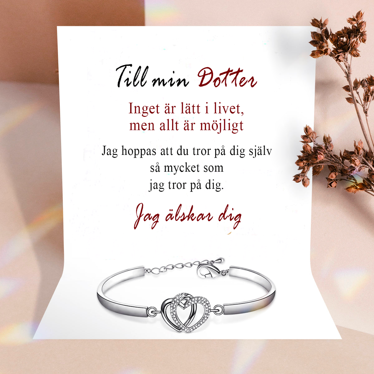 Till min dotter - hjärtan armband