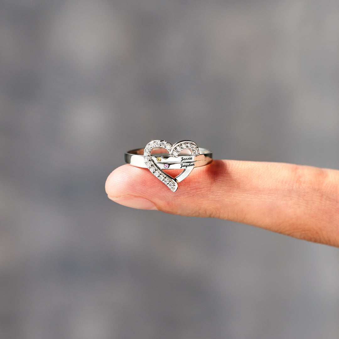 1-7 Namn Födelsestenar Hjärtaring