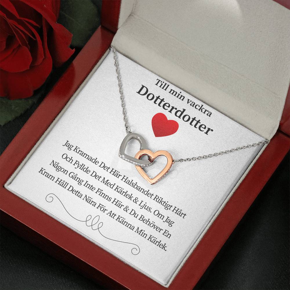 Fylld med min kärlek och ljus - sammanlänkat hjärthalsband