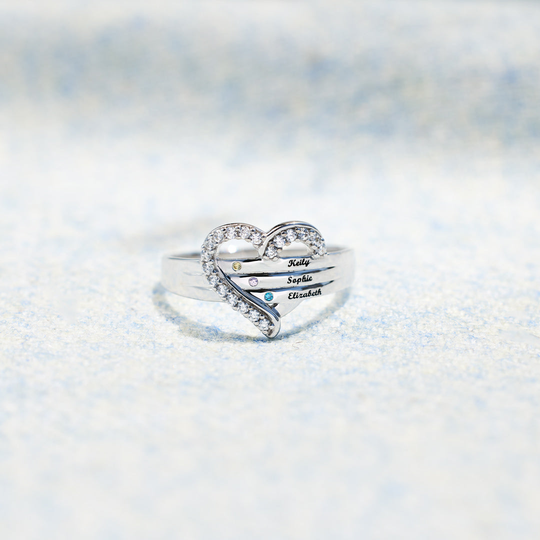 1-7 Namn Födelsestenar Hjärtaring