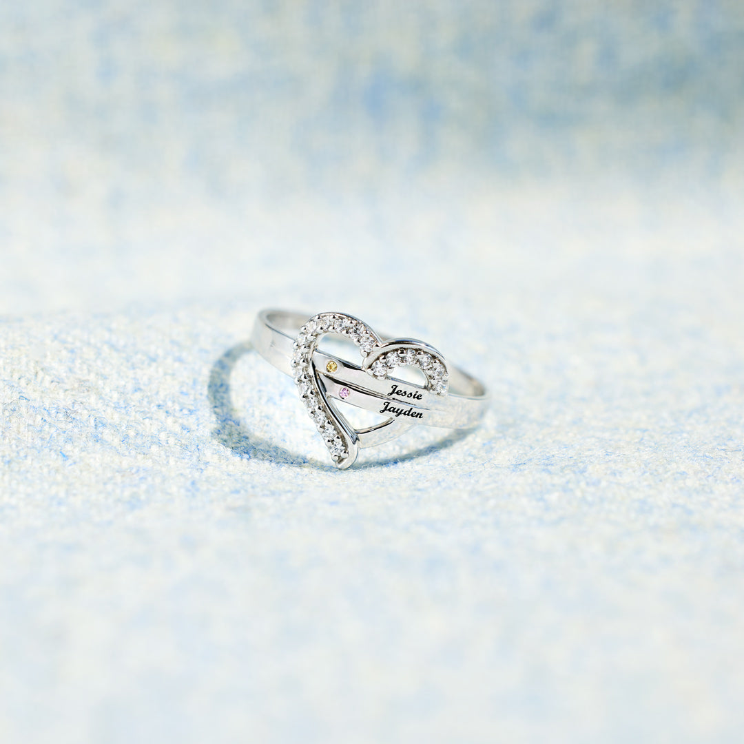 1-7 Namn Födelsestenar Hjärtaring